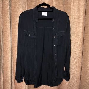 Navy blue cotton button up